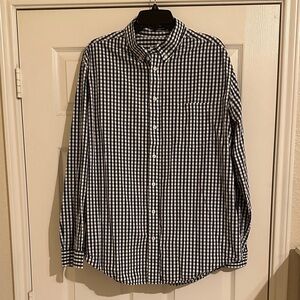 Merona Navy and White Gingham Button Down Shirt